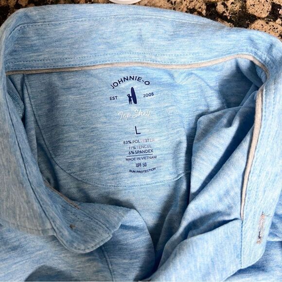 Johnnie O Shirt Mens Short Sleeve Polo Golf Performance UPF 50 Sun Size L - Picture 5 of 5